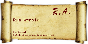Rus Arnold névjegykártya